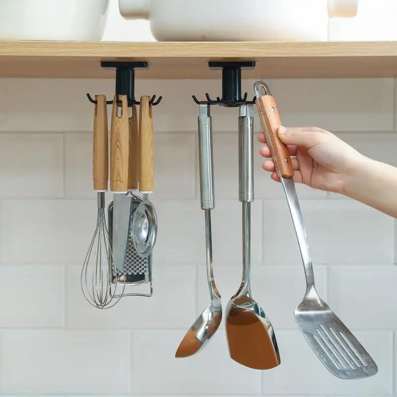 porte couteaux moderne adhésif noir organiser cuisine multifonctionnel porte serviettes porte clés