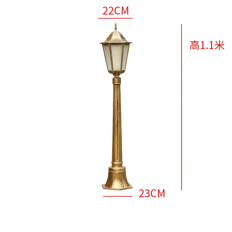 lampe rue or noir classique ip55 led 85265v éclairage public aluminium brillant vintageextérieur