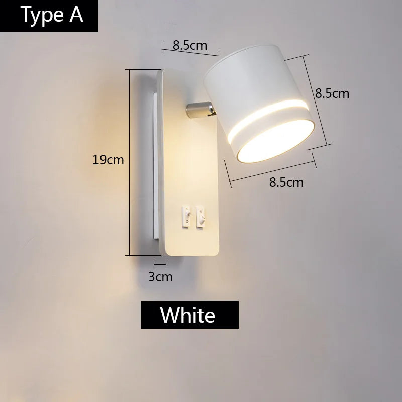 lampe murale moderne noir blanc mat fixée interrupteur ampoules led cuisine chambre coucher entree