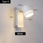lampe murale moderne noir blanc mat fixée interrupteur ampoules led cuisine chambre coucher entree