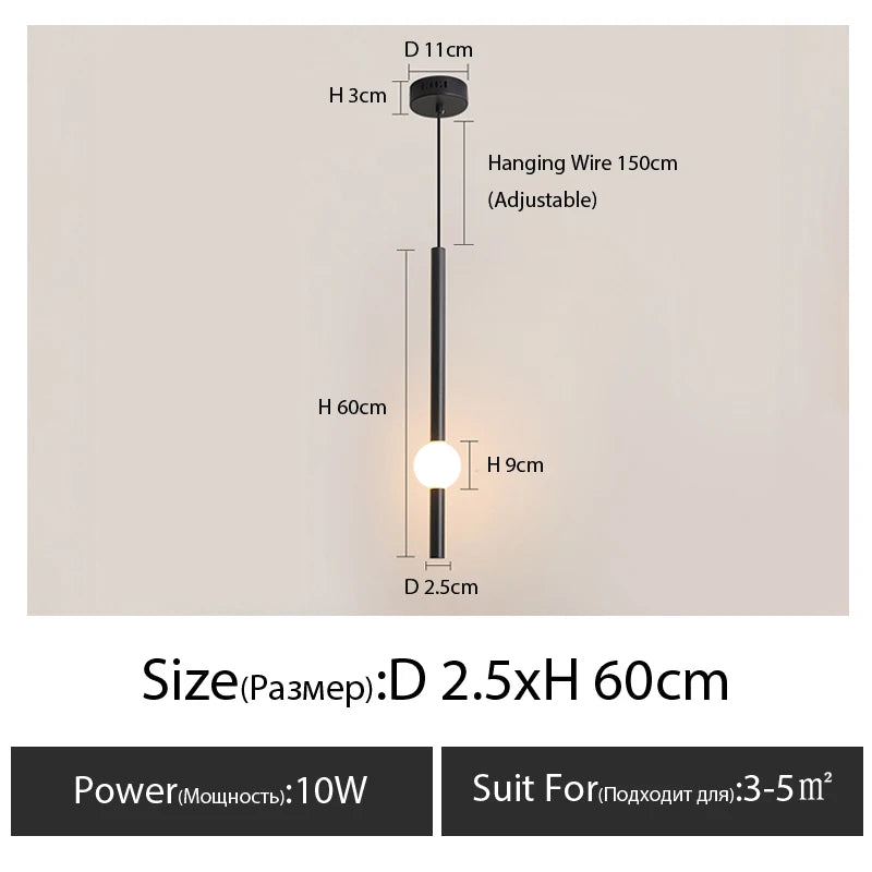 lampe suspendue moderne ampoule led noir blanche sphère lumineuse minimaliste chambre coucherDecoration