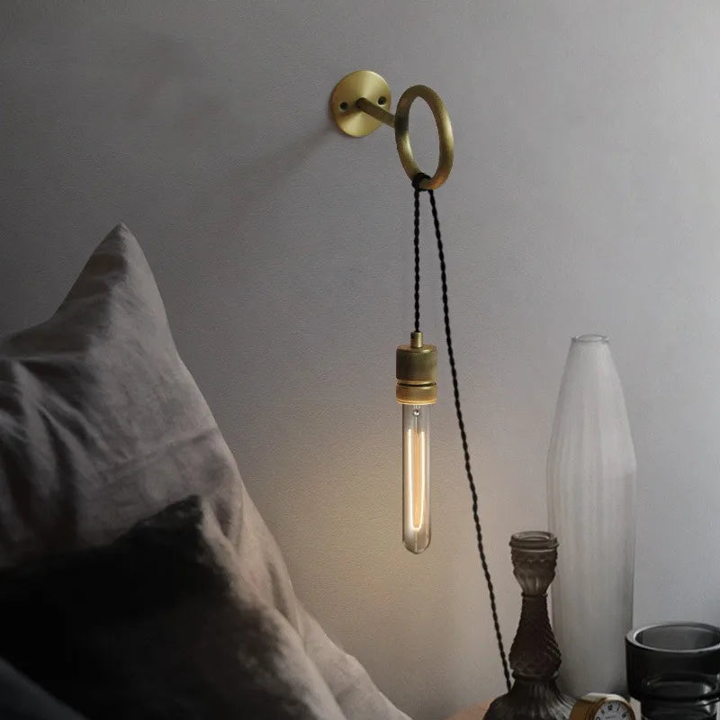lampe murale industrielle vintage or noir verre transparent ampoûle led éclairage quotidien fixée mur