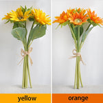 tournesol artificiel bouquet jaune orange décoration intérieure maison anniversaire mariage noël festive