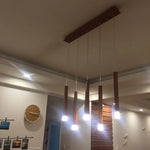 suspension lumineuse bois naturel moderne 12 têtes 90v 260v minimaliste