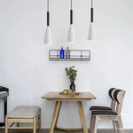 suspension lumineuse conique moderne gris blanc noir câble suspendu flux luminescent élevé minimaliste intérieur