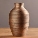 vase moderne céramique bronze noir gris fleurs artificielles intérieur décoration salon élégant durable
