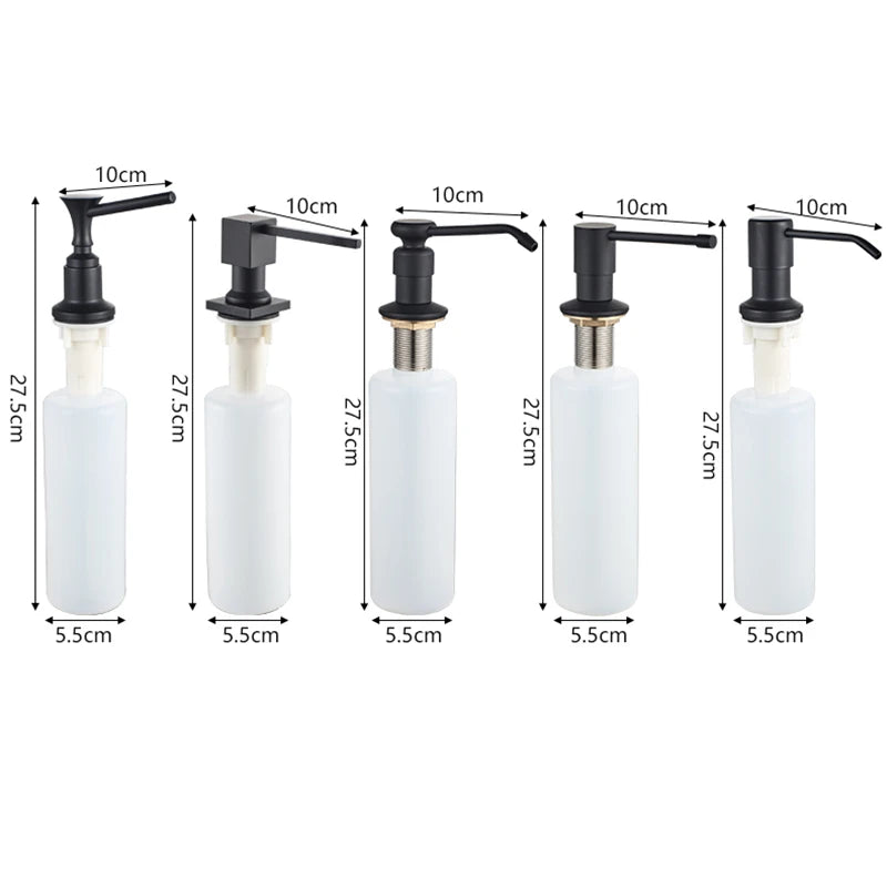 distributeur savon liquide noir mat acier inoxydable main moderne kitchen sink 250ml abs