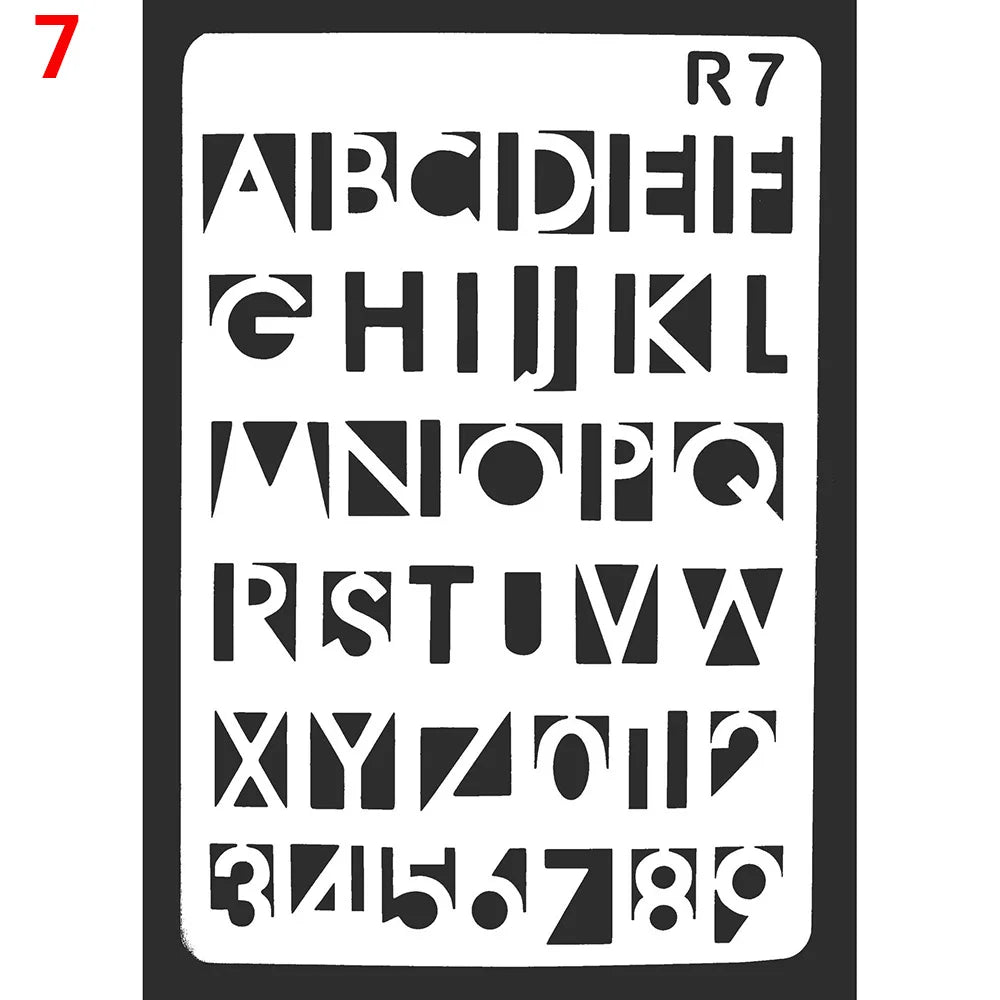 gabarits lettres gothiques adhésifs peinture murale stencil alphabet wall painting embossing opaque deco album