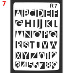 gabarits lettres gothiques adhésifs peinture murale stencil alphabet wall painting embossing opaque deco album