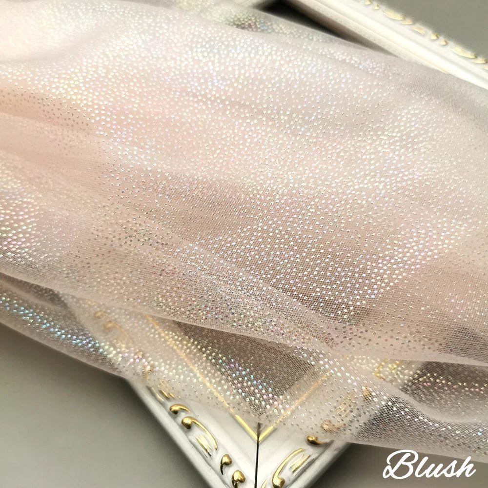 tissu polyester tulle pailleté rose clair blanc gris vert moderne décoration bricolage accessoire couture