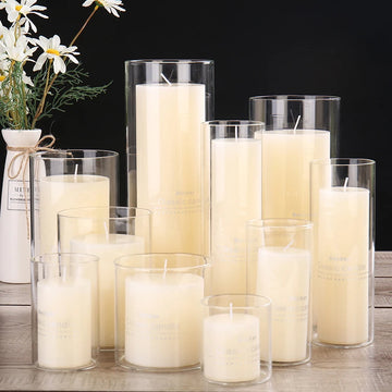 support bougie verre opalescent moderne bougeoir transparent grande bougie chauffe plat décoration mariage centre