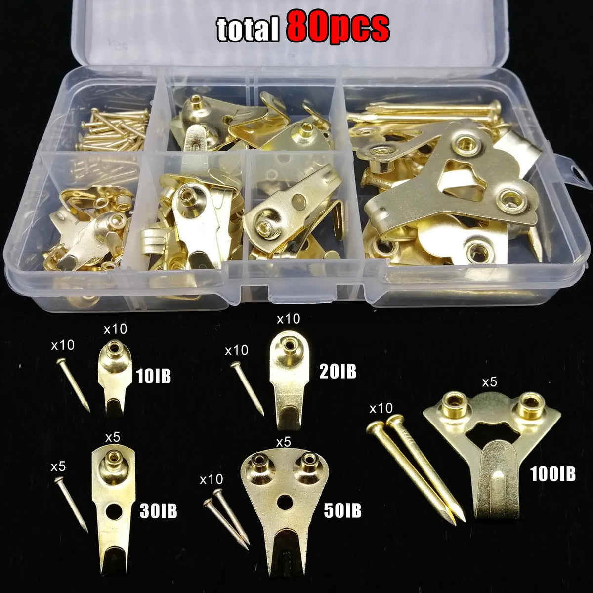 clips fixation dorés industriels clips clous dorés kit 80 pièces robustes