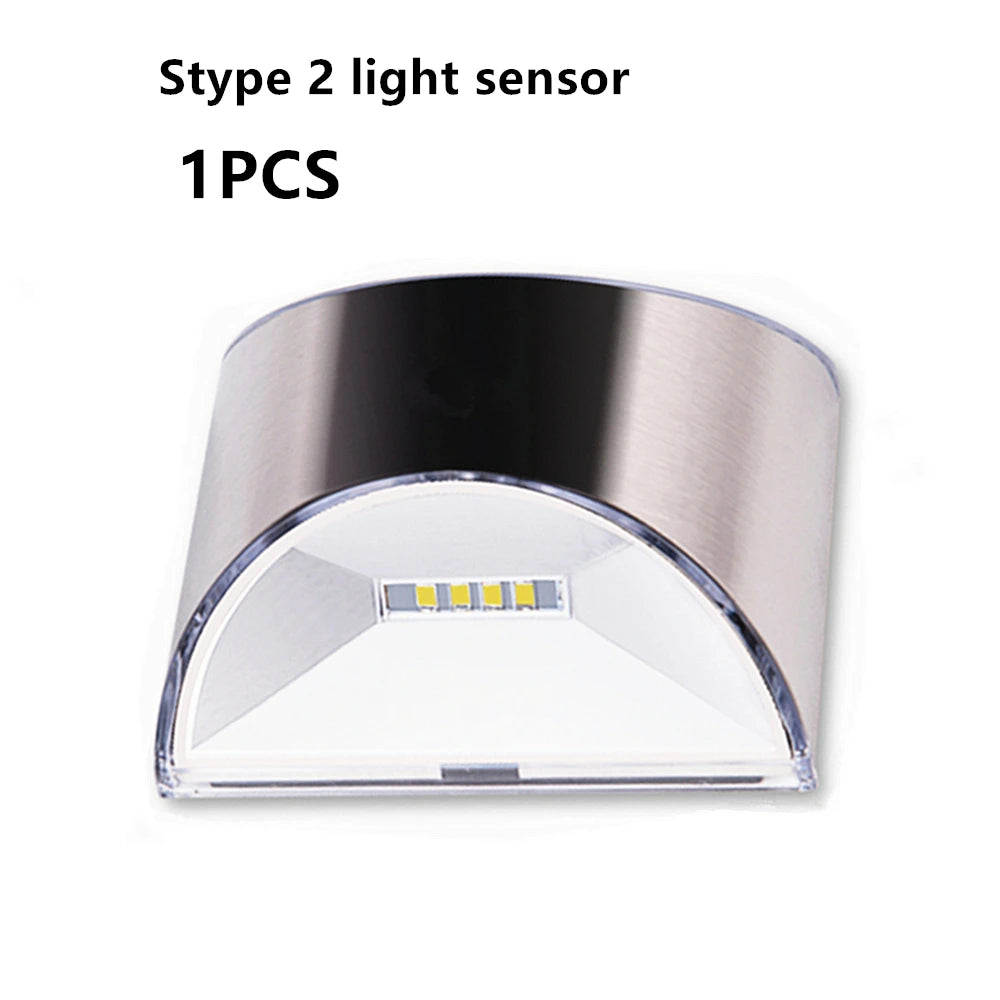 lampe solaire murale moderne argentée led adhésive extérieure capteur mouvement