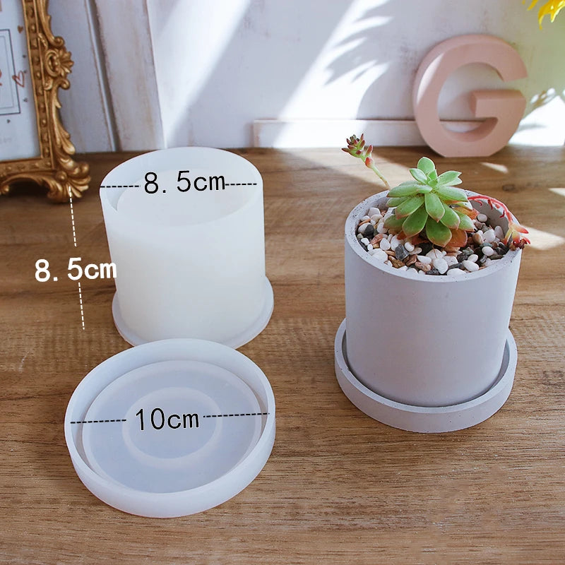 moule silicone pot plante carré rond reutilisable moderne gris mat opacité