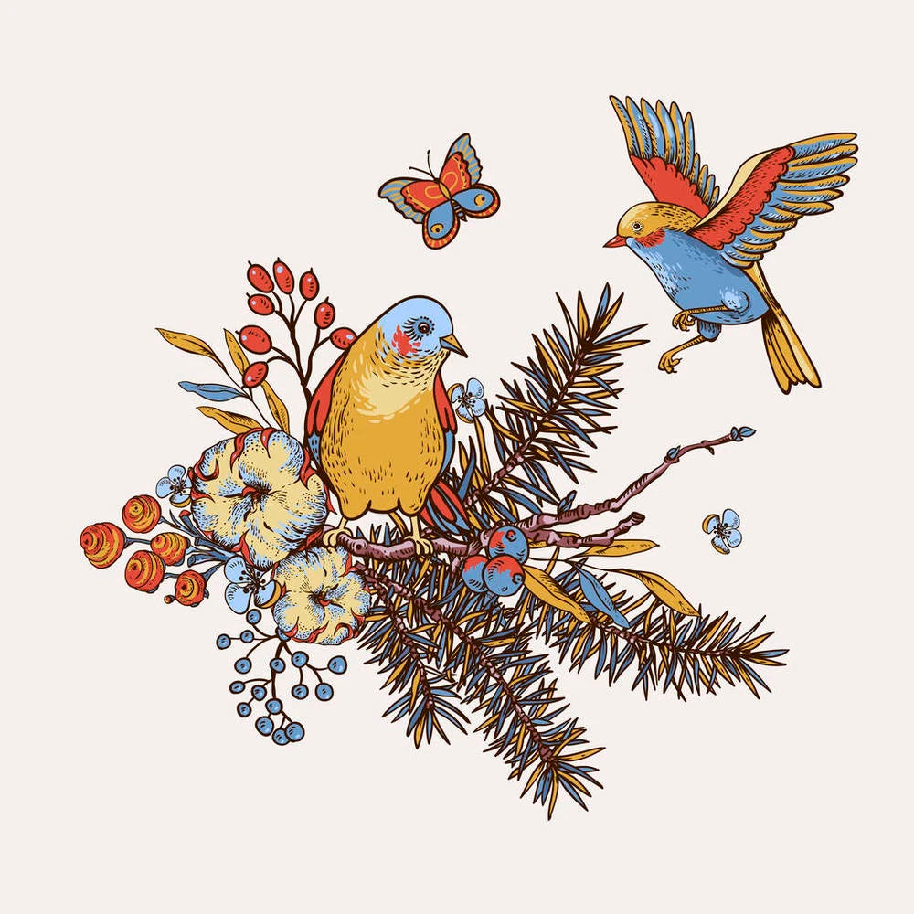 timbres décoratifs oiseaux fleurs calligraphie noir blanc bleu clair 100x150mmscrição floral illustration artisanale scrapbooking