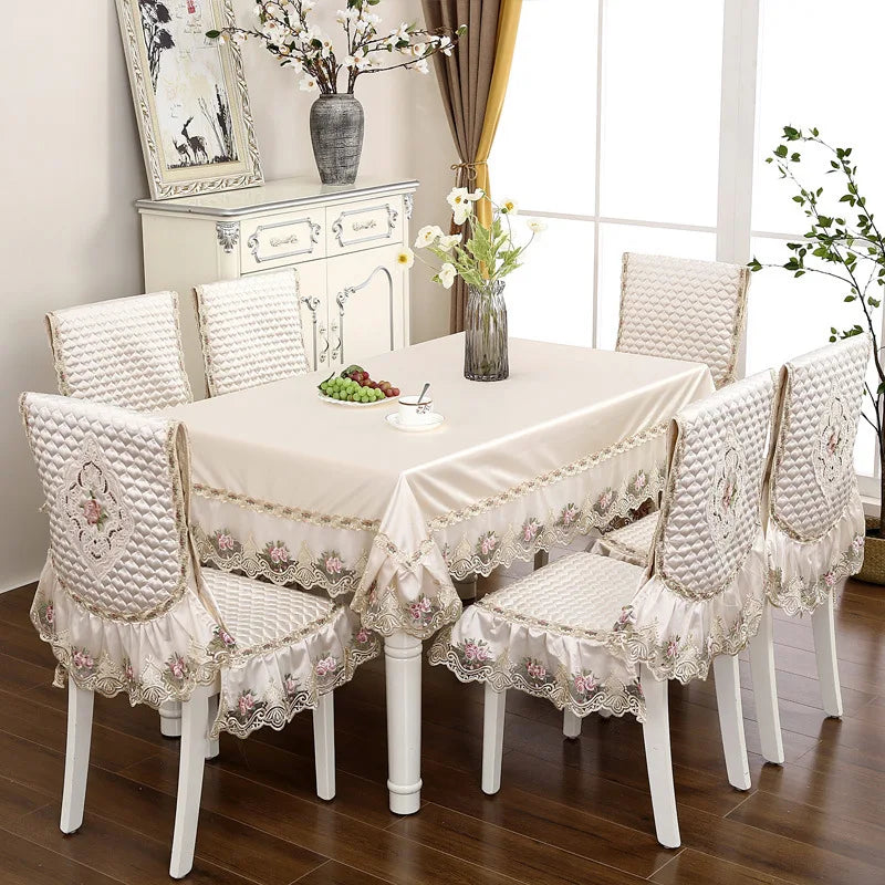 nappe rectangulaire brodée housses chaise élégantes imperméables polyester coton rose pâle bleu clair beigeclair