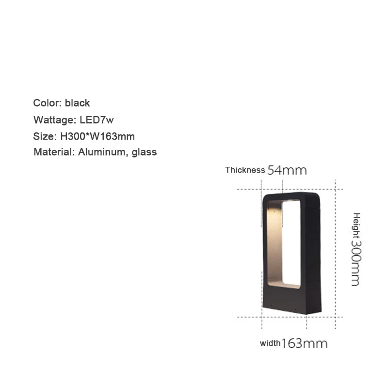 lampe solaire noire moderne ip65 aluminium 7w extérieure pelouse villa
