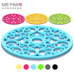 tapis table silicone moderne bleu vert rose motif floral clips