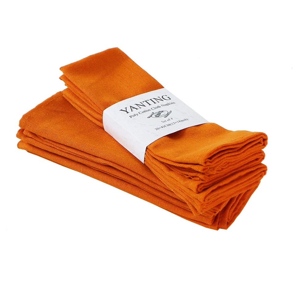 serviettes table tissu coton polyester modernes orange violetclair vertdeprairie 30x45cm réutilisables durable