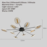 plafonnier moderne acrylique noir doré led clips facile chambre salon