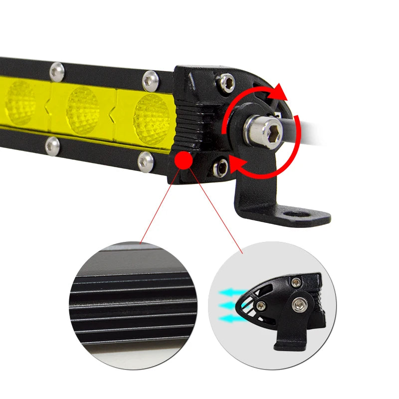 barre lumineuse led jaune moderne 13 20 32 38 inch ip67 vis protection