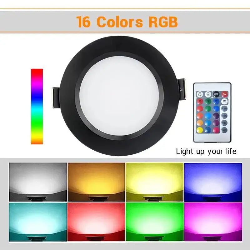 spot led encastrable rgb télécommande intérieur moderne lumière variable couleur jardin extérieur noir