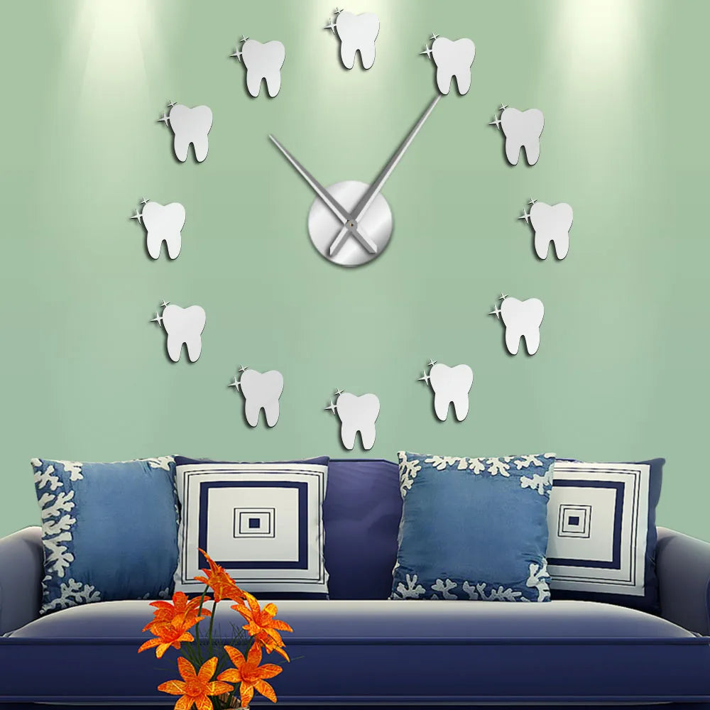 horloge murale moderne dinte argent doré noir salon deco quartz aiguille