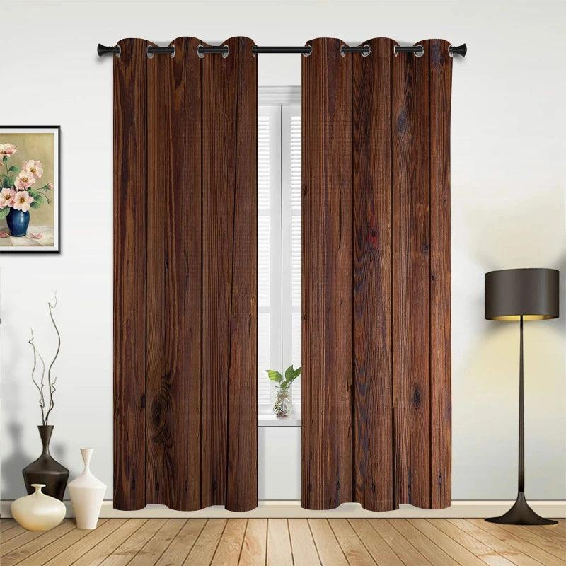 Rideaux occultants marron pour salon, design moderne, intérieur élégant, décoration de fenêtre, ambiance chaleureuse, pratiques et esthétiques, éclairage tamisé, ajout de style à la pièce.