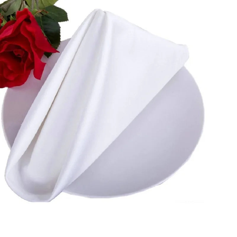 serviette coton polyester pliante motif floral decoration table formelle rouge blanche opaque