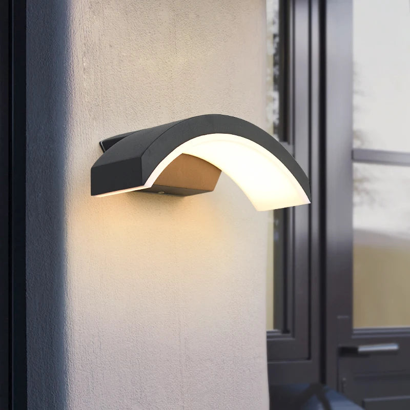 applique murale led capteur mouvement aluminium exterieur résistante intempéries éclairage véranda jardin contemporain gris