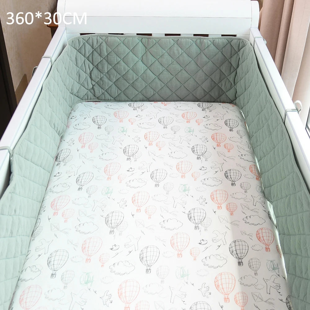 lit bébé drap montgolfières nuages carreaux 190cm 360cm doux moderne coton roseclair
