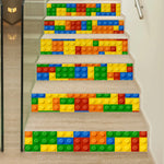autocollants decoratifs blocs lego couleur moderne maison decoration stickers pvc adhésifs rouges jaunes verts