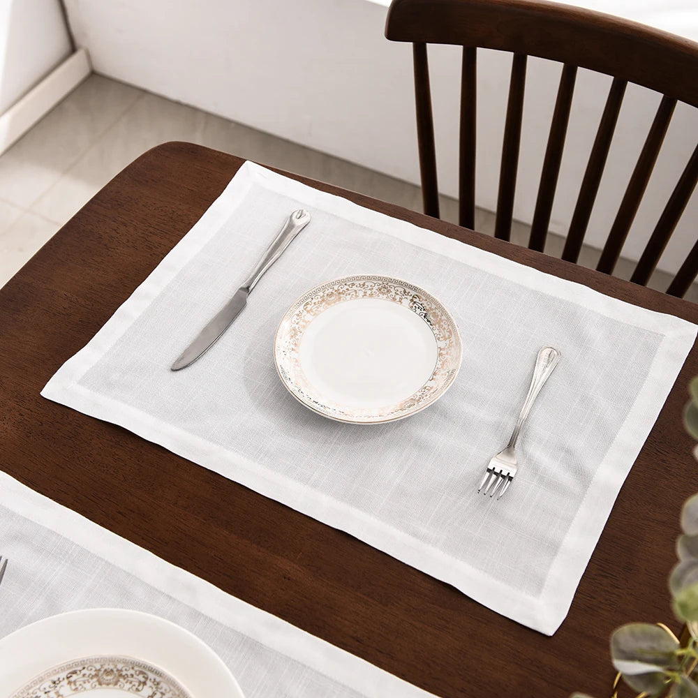 serviettes table lin naturel beige clair classique maison restaurant mariage festive