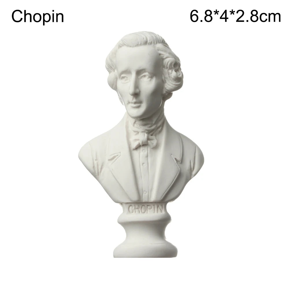 buste sculpté résine blanc détails granuleux classique réaliste décoration intérieureportrait miniature