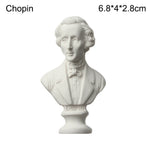 buste sculpté résine blanc détails granuleux classique réaliste décoration intérieureportrait miniature
