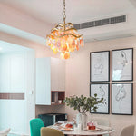 chandelier cuivre coquillages cristaux suspension moderne bohème lumières lumières lumières