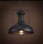 suspension lumineuse industrielle vintage fer noir ampoule led chaîne métallique salon chambrehôtel