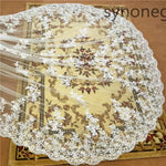 voile mariée cathédrale polyester blanc broderie florale translucide classique off white