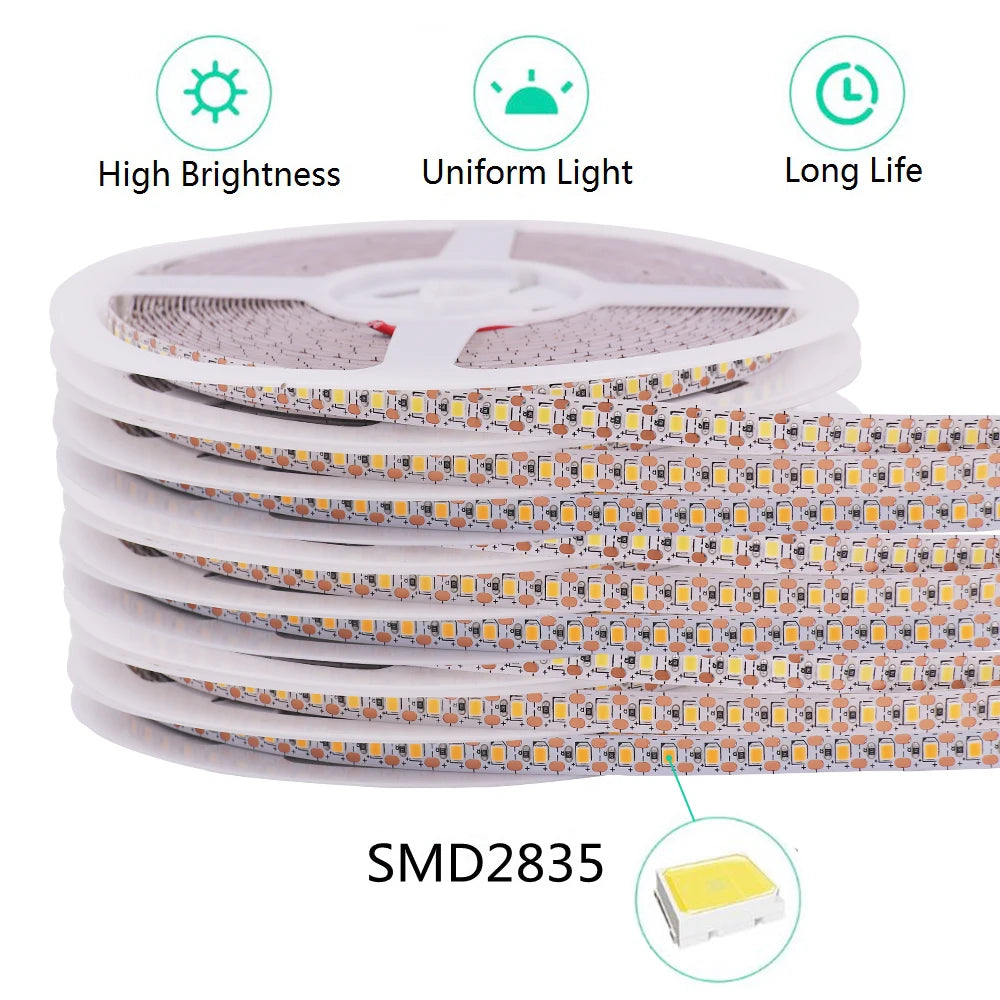 ruban led blanc 2700k 6500k 120leds adhésif moderne 24v 50000h non étanche 10m