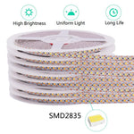 ruban led blanc 2700k 6500k 120leds adhésif moderne 24v 50000h non étanche 10m