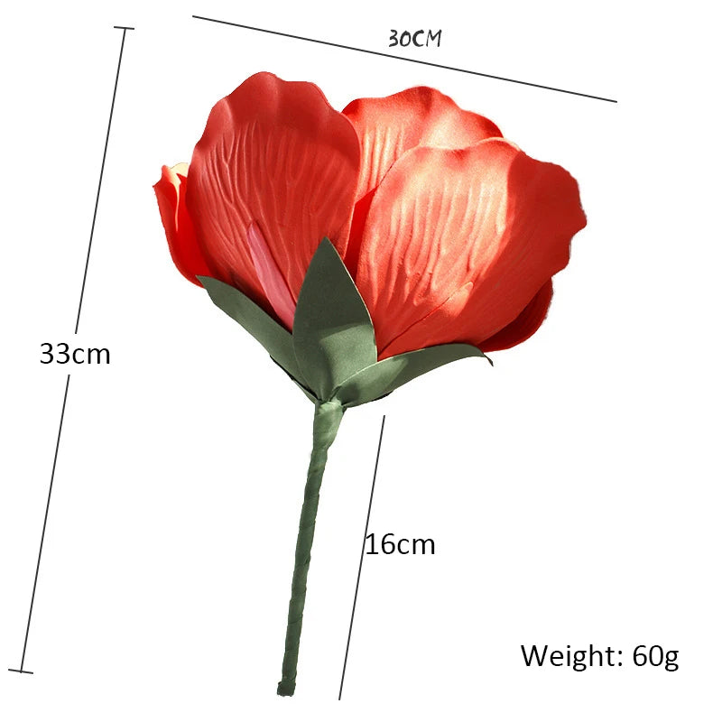 Fleur géante bleu ciel dans un décor de Saint-Valentin