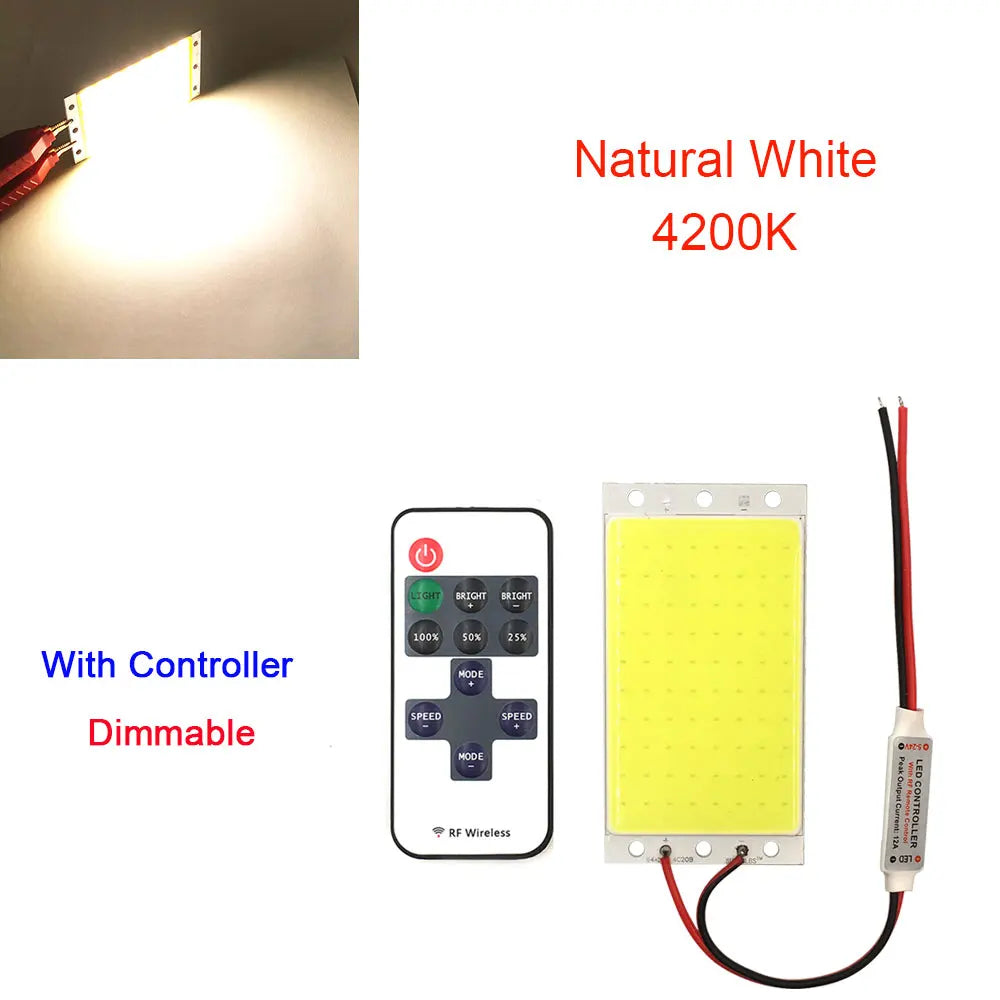 panneau led 12v 15w 1500lm blanc jaune moderne télécommande lumière travail