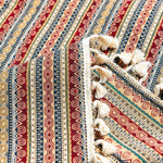 rideau bohème multicolore rayures géométriques opacité ethnique maison coton brodé pompons