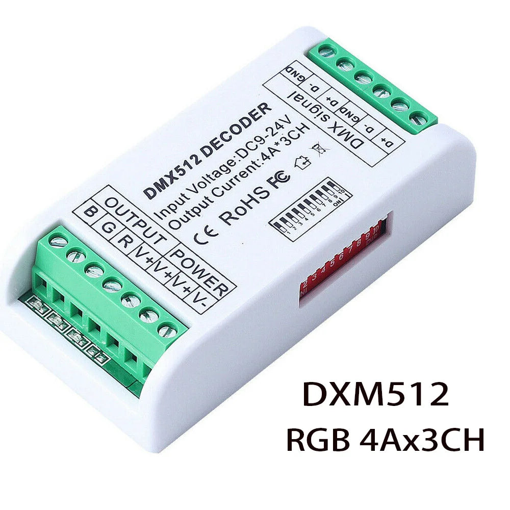 contrôleur led dmx 512 rgb rgbw 3ch 4ch console éclairage decoration variateur lumière maison