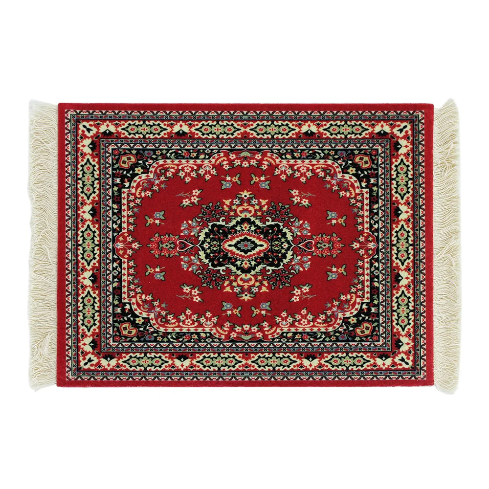 tapis sol persan motif floral classique franges décoration intérieur maison