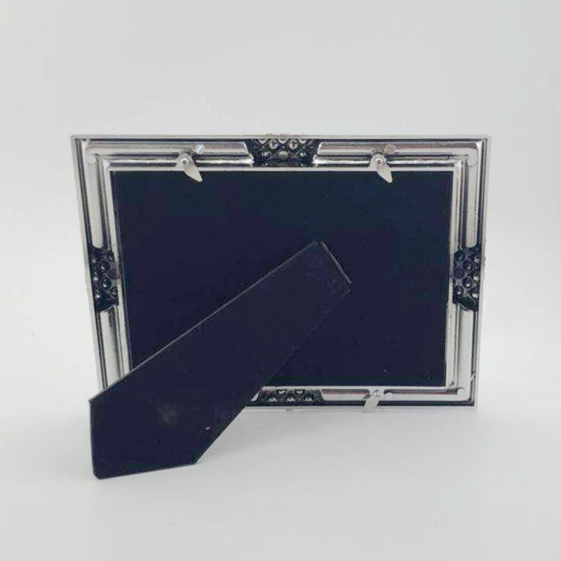 cadre photo argenté décoratif élégant support triangle arrière 4x6 5x7 8x10
