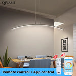 suspension lumineuse pendentif led blanc noir moderne télécommande app cool white warm white
