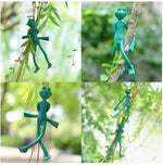 sangles support plantes decoratives grenouilles vert turquoise decoratives jardin ludiques fixations branches cables