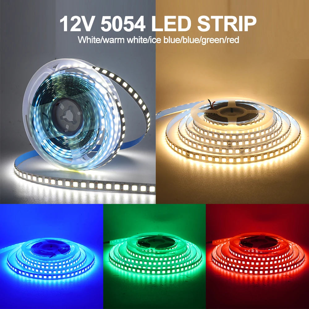 ruban led 120 led 12v blanc bleu rouge vert adhésif ip65 ip67 moderne double