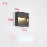 applique murale led étanche moderne 6w 12w noir aluminium